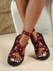 Women's Punk Style Rivet Decor Round Toe Cross Ankle Strap Buckle Thick Sole Sandals, European And American Style Party Platform Shoes